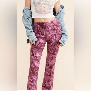 Anthropologie Maeve Swirl Pattern pants in Pink and Purple